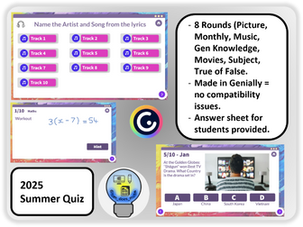 2025 Summer End of Term Quiz