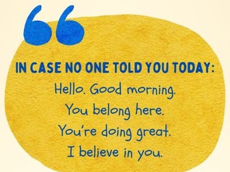 'You belong here' poster display