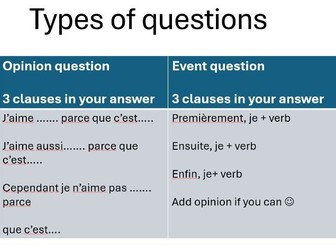 KS4 French AQA Read aloud unprepared questions lesson (foundation tier)