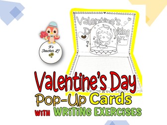 Valentine’s Day Pop-Up Cards with Writing Exercises | Valentine’s Day Project