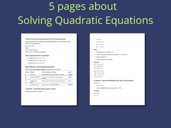 Solving Quadratic Equations