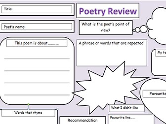 KS1 & 2 Poetry review blank template