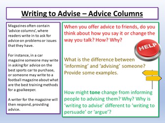 English KS3 Writing to Advise