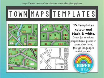TOWN MAP Templates (directions, places, French)