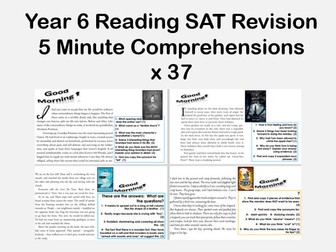 Y6 SAT Reading 5 Minute Comprehensions x 37