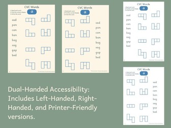 CVC Shape-Spelling Activity |  Short a sound | Dual-Handed