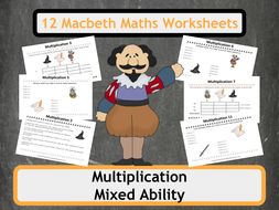 Shakespeare's Macbeth Themed Multiplication Worksheets