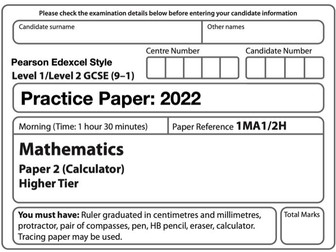 GCSE Mathematics (H): Paper 2 - Mock
