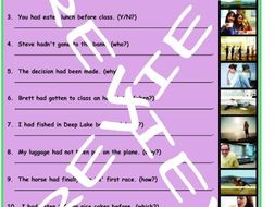 Past Perfect Tense 3 Photo Worksheet Set