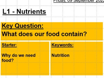 KS3 - Nutrition lesson