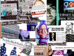 Free Press First Amendment Presentation + Quiz + Flashcards = 70 Slides!