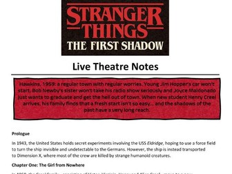 Live Theatre Notes - Stranger Things the First Shadow'