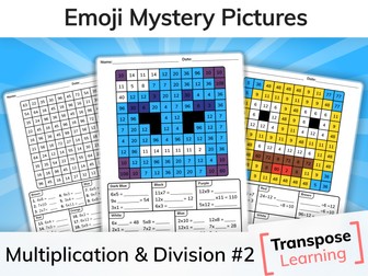 Emoji Multiplication & Division Mystery Pictures (Pt 2)