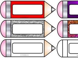 Colourful Pencil Labels | Teaching Resources