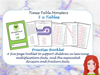 3 Times Tables Practise Booklet