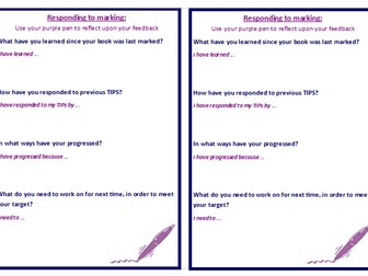 Purple Pen marking response sheet