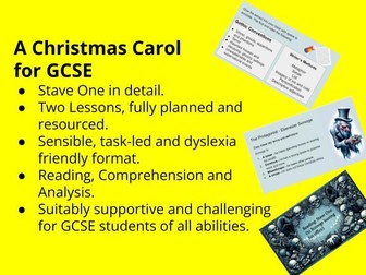 A Christmas Carol Stave One - 2 Hour Long Lessons