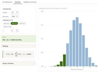 Binomial Distribution Visualiser