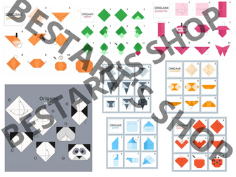 Cootie Catcher Template - Origami Fortune Teller Directions Clip Art / Clipart