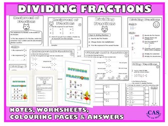 Fractions - Dividing Fractions Flipbook