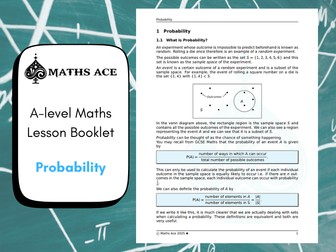 A-level Maths Lesson Booklet: Probability