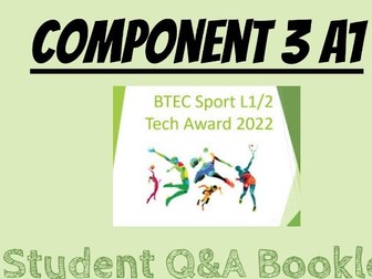 BTEC Sport 2022- component 3 A1 question and answer booklet