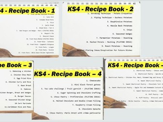 BUNDLE - 54+ Recipes!! KS4 Recipe Books Number 1-5 and Assessment Sheets