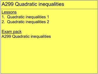 A299 Quadratic inequalities