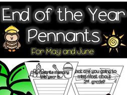 End of the Year Themed Writing Pennants