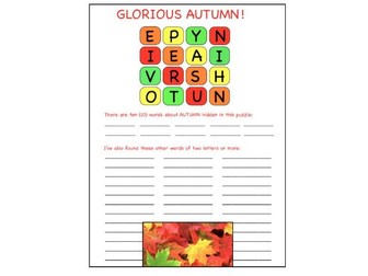 Glorious Autumn! ( Thematic Boggle + solutions )