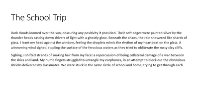 narrative paragraph about a trip