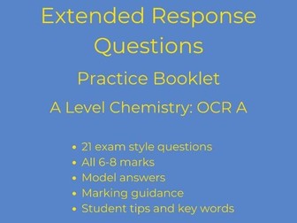 OCR A Chemistry A Level extended response (6-mark) question booklet
