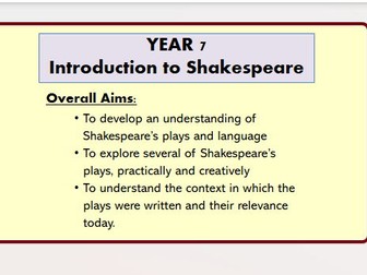 KS3 Drama - Year 7 - Shakespeare Unit of Work