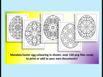 Easter colouring in mandala eggs