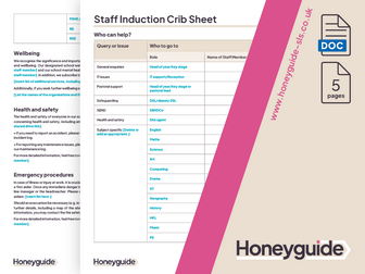 Staff Induction Crib Sheet