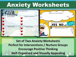 anxiety worksheets teaching resources