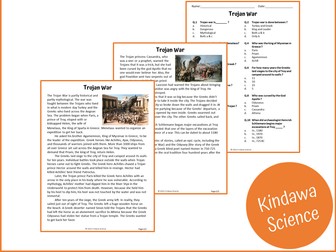 Trojan War Reading Comprehension Passage and Questions - PDF