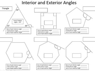 Interior and Exterior Angles in Regular Polygons