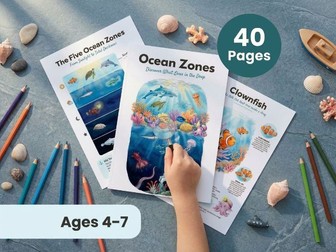 Ocean Zones Deep Sea Science Worksheets | Anglerfish Squid | Ages 4-7 Printable