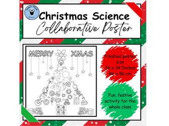 CHRISTMAS SCIENCE COLLABORATIVE POSTER - FESTIVE COLOURING ACTIVITY - CLASSROOM DECOR