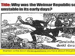 Weimar Republic from early years to Rise of Hitler and Consolidation of power