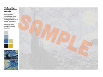 Adaptable Van Gogh, Landscape, blended mark making cover lesson or sustained consecutive lessons