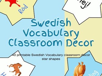 Swedish Vocabulary Classroom Decoration Printable PDF