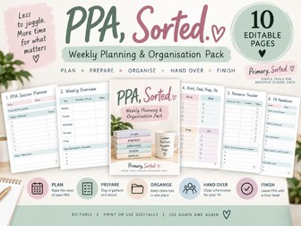 PPA Planning & Organisation Pack | Editable Weekly Teacher Planner