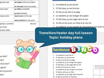 French transition/taster lesson on holidays