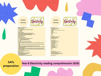 Year 6 Science Reading: Electricity – SATs Retrieval, MCQs & Evidence Questions (EXS)