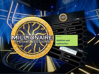 Addition and Subtraction Who Wants To Be a Millionaire