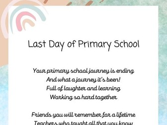 Last Day of Primary School Poem