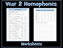 year 2 homophones worksheet teaching resources