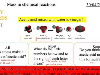 Mass in Chemical Reactions